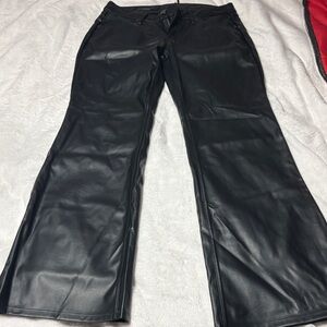 Wild Fable Black Faux Leather Flare Pants